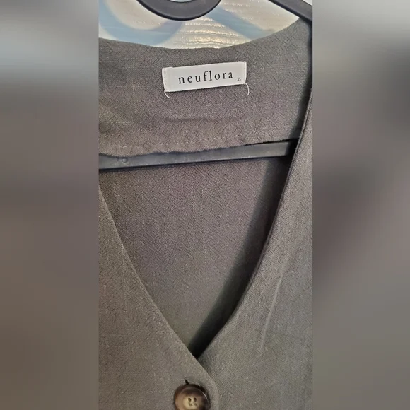 Neuflora Button Up Olive Dress Size XS - Picture 3 of 6